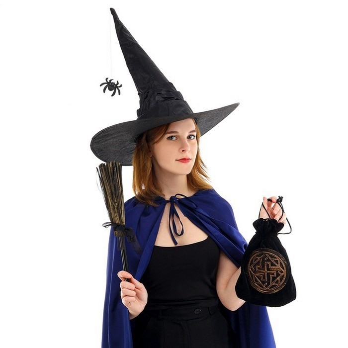 Карнавальный набор &laquo;Магия&raquo;, шляпа чёрная, метла, мешок