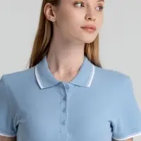 Рубашка поло женская Practice women 270 голубая с белым, размер L