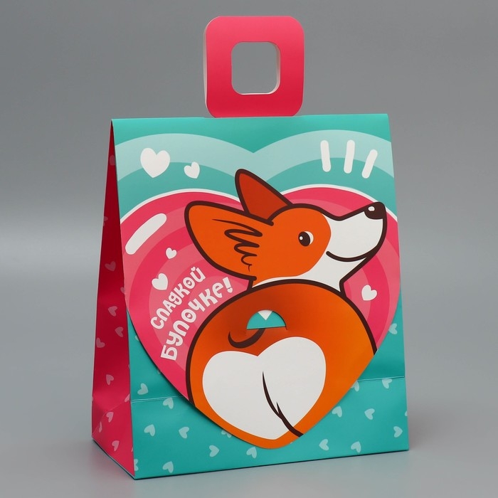 Пакет подарочный с формовым клапаном, упаковка, &laquo;Желаю счастья&raquo;, 23 х 27 х 11.5 см