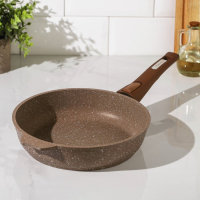 Сковорода &laquo;Гранит Brown&raquo;, d=24 см, антипригарное покрытие, съёмная ручка, цвет МИКС