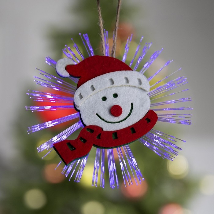 Световая подвеска &laquo;Снеговик&raquo; 10 см, батарейки LR44х3 (в комплекте), свечение мульти