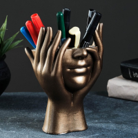 Кашпо - органайзер "Мечты в руках" бронза, 13х20,5х13,5см Кашпо - органайзер "Мечты в руках" бронза, 13х20,5х13,5см