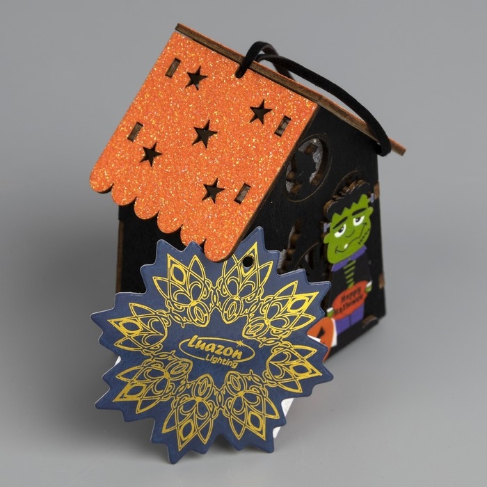 Светодиодная подвеска &laquo;Дом Франкенштейна&raquo; 7 &times; 9.5 &times; 6 см, пластик, батарейки LR1130х3 (в комплекте), свечение тёплое белое