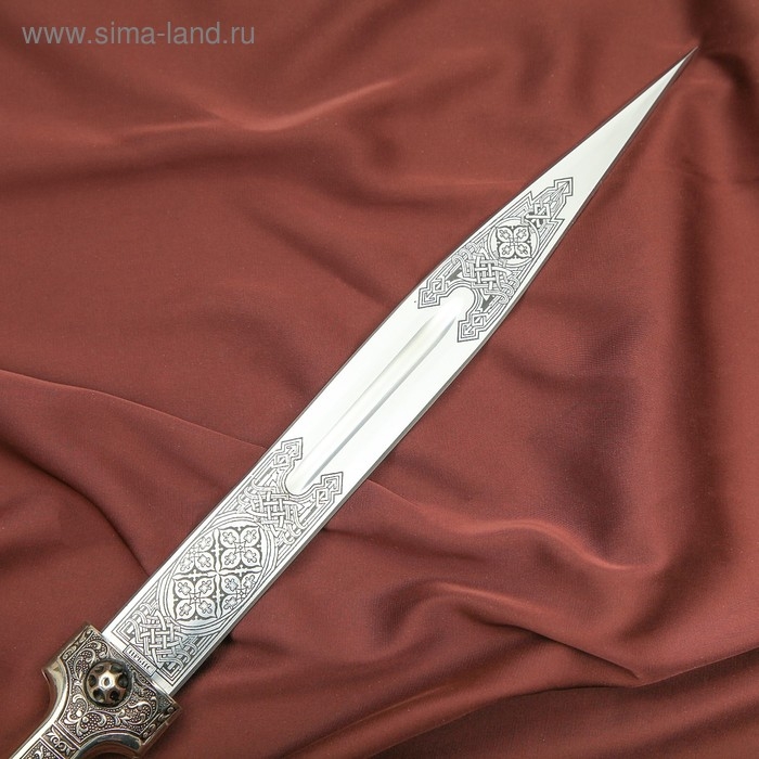 Кинжал кавказский, сувенирный Кинжал кавказский, сувенирный "Ирбис №1" наборный-кожа/мельхиор