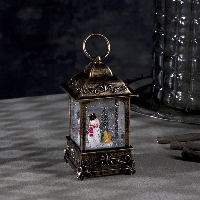 Светодиодная фигура «Фонарь со снеговиком» 7.5 × 13.5 × 7.5 см, пластик, блёстки, батарейки АААх3 (не в комплекте), свечение тёплое белое Светодиодная фигура «Фонарь со снеговиком» 7.5 × 13.5 × 7.5 см, пластик, блёстки, батарейки АААх3 (не в комплекте), свечение тёплое белое