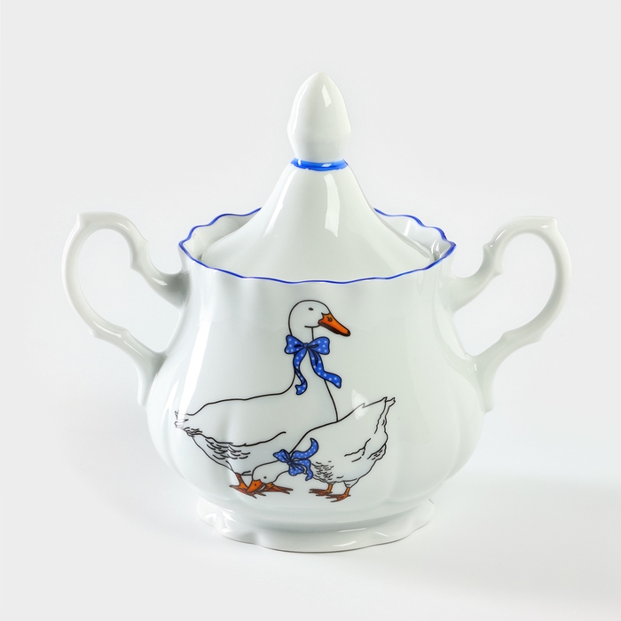 Сахарница фарфоровая &laquo;Гуси&raquo;, 550 мл