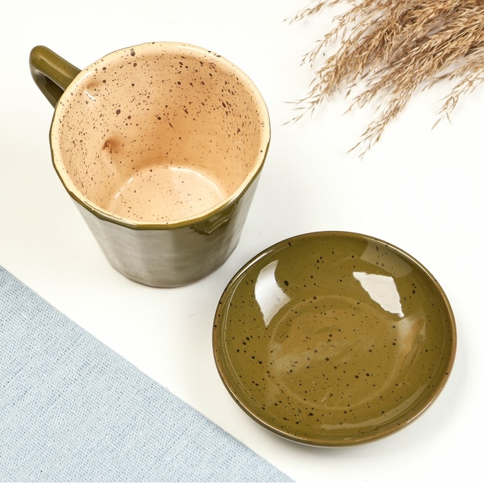 Чайная пара Чайная пара "Ностальгия №2" 0,2л / 8х7см + блюдце 9см, оазис