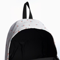 Рюкзак школьный текстильный &laquo;Цветы&raquo;, 42х14х28 см, цвет белый