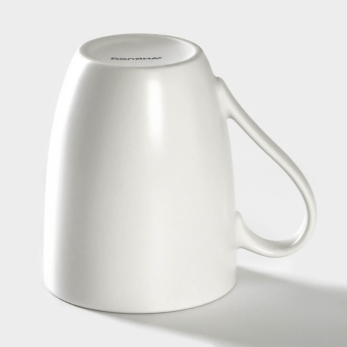 Кружка фарфоровая Доляна &laquo;Сердце&raquo;, 350 мл, цвет белый