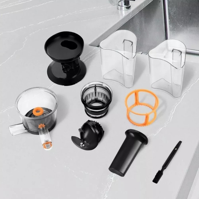 Соковыжималка Kitfort КТ-1160, шнековая, 150 Вт, 1/1 л, 50 об/мин, оранжево-чёрная Соковыжималка Kitfort КТ-1160, шнековая, 150 Вт, 1/1 л, 50 об/мин, оранжево-чёрная