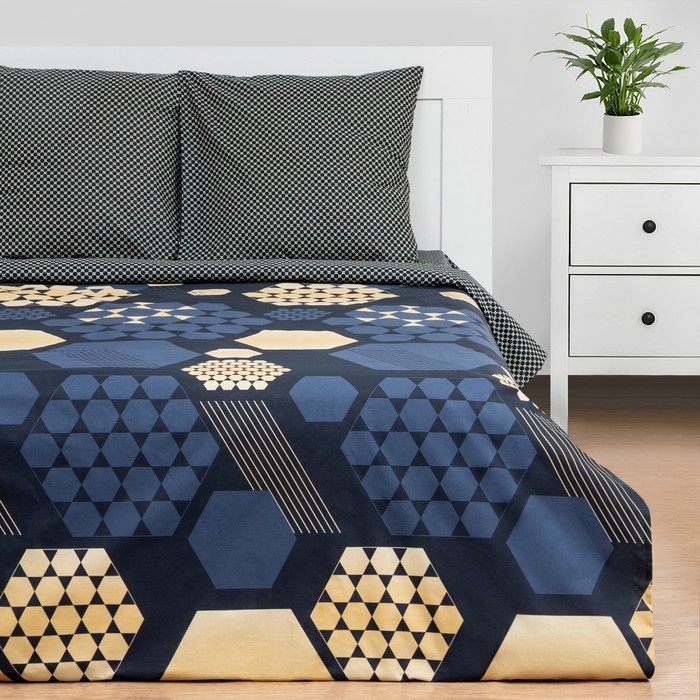 Постельное бельё Этель Евро &laquo;Золотые соты&raquo; 200х215 см, 220х240 см, 70х70 см - 2 шт