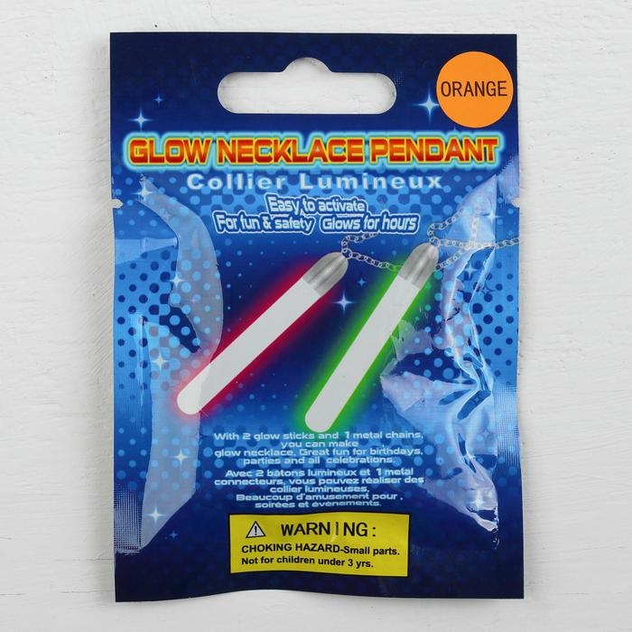 Неоновая палочка «Кулон», набор 2 шт., цвета МИКС Неоновая палочка «Кулон», набор 2 шт., цвета МИКС