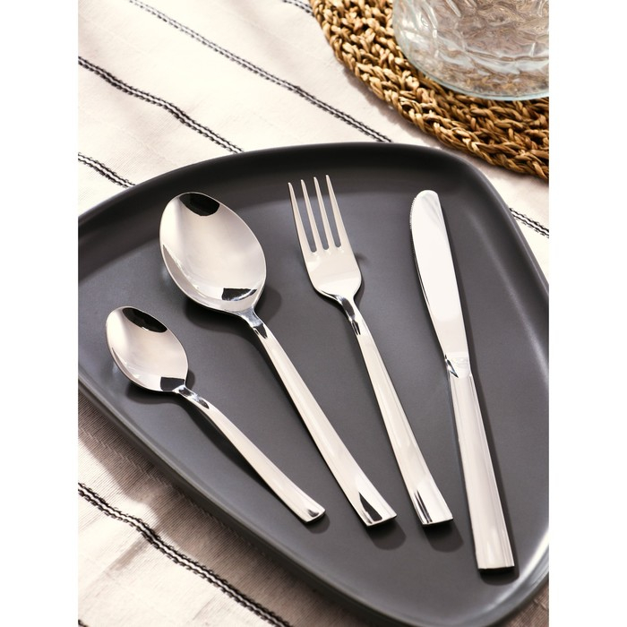 Набор столовый «Торжество», 24 предмета, толщина 2 мм, картонная коробка, цвет серебряный Набор столовый «Торжество», 24 предмета, толщина 2 мм, картонная коробка, цвет серебряный