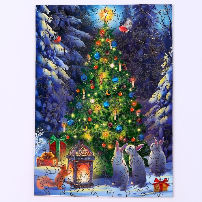 Пазл деревянный фигурный на новый год &laquo;Ночная новогодняя сказка&raquo;, 145 элементов