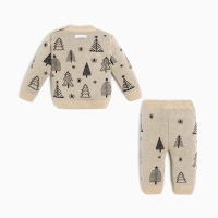 Комплект вязаный Крошка Я &laquo;Ёлочки&raquo;, рост 74-80 см