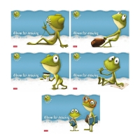 Альбом для рисования А4, 40 листов, на скрепке, "Лягушонок Ден", обложка мелованный картон, матовая ламинация, тиснение, блок 100 г/м², МИКС Альбом для рисования А4, 40 листов, на скрепке, "Лягушонок Ден", обложка мелованный картон, матовая ламинация, тиснение, блок 100 г/м², МИКС