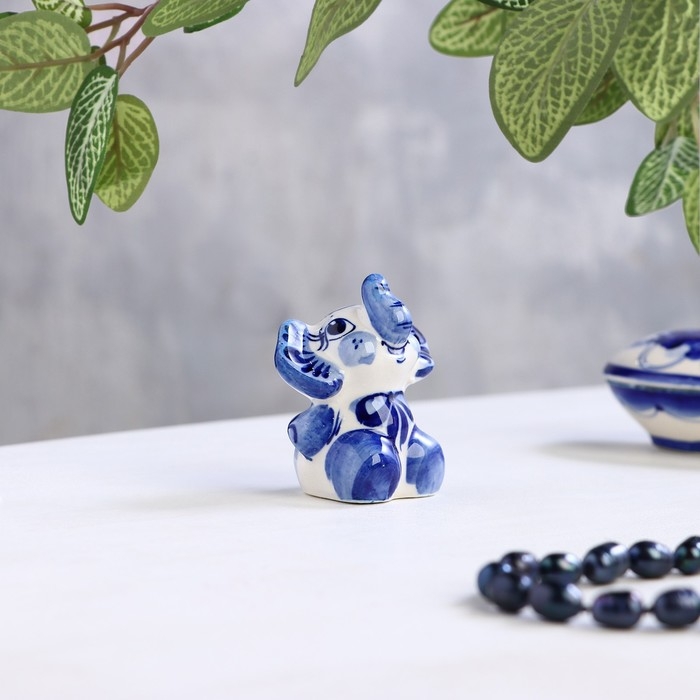Сувенир &laquo;Слон&raquo;, средний, 7 см, гжель