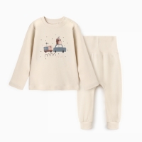 Костюм (штанишки и кофточка) Крошка Я "Новогодние игрушки", рост 80-86 см