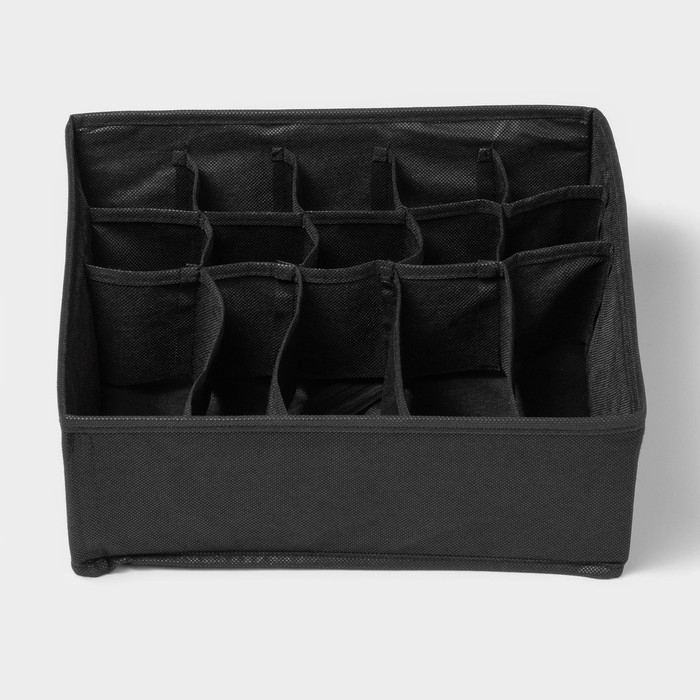 Органайзер для хранения белья &laquo;Смарт&raquo;, 15 ячеек, 30&times;30&times;11 см, цвет черный