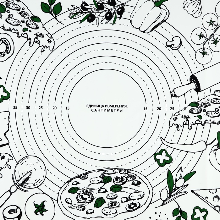 Силиконовой коврик для выпечки «Pizza time», 50 х 70 см Силиконовой коврик для выпечки «Pizza time», 50 х 70 см