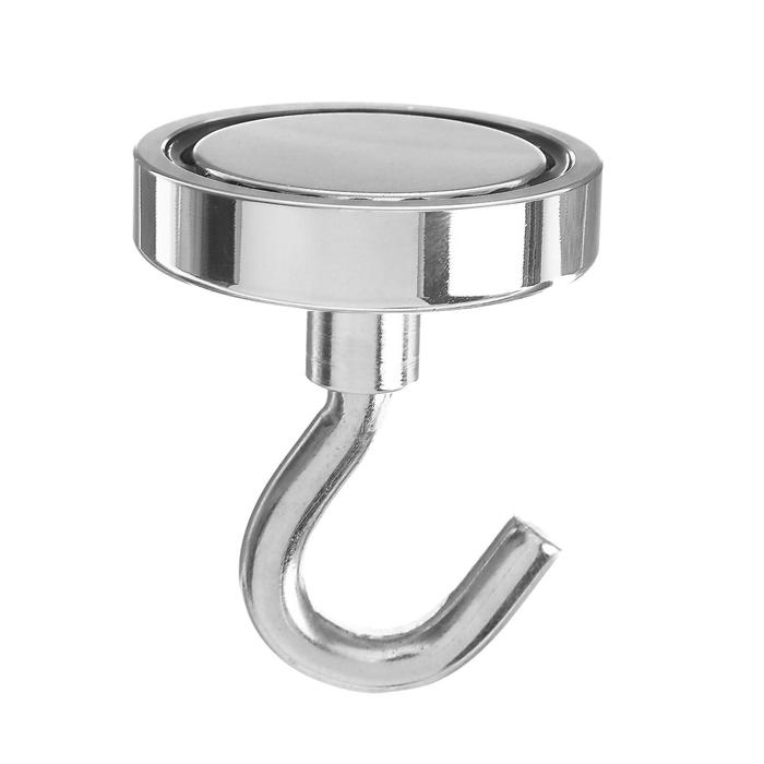 Магнит неодимовый Cartage с крючком для авто, d 48 мм, сцепление 37 кг Магнит неодимовый Cartage с крючком для авто, d 48 мм, сцепление 37 кг