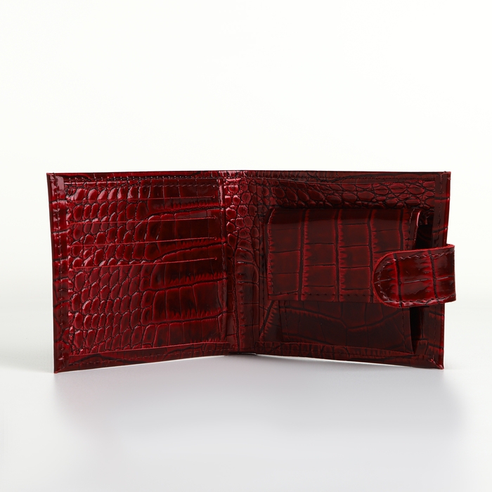 Кошелёк женский на кнопке, TEXTURA, отдел для карт, монет, цвет бордовый Кошелёк женский на кнопке, TEXTURA, отдел для карт, монет, цвет бордовый