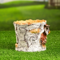 Фигурное кашпо "Филин в березовом дупле" 12х15см Фигурное кашпо "Филин в березовом дупле" 12х15см