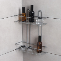 Полка прямоугольная 2-х ярусная, 26,5&times;10,5&times;35 см, цвет хром