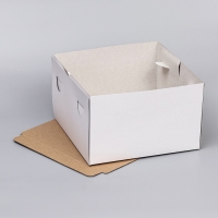 Коробка под торт, с окном, белая, 30 х 30 х 19 см Коробка под торт, с окном, белая, 30 х 30 х 19 см