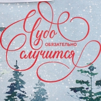 Пакет подарочный новогодний крафтовый вертикальный &laquo;Чудеса случаются&raquo;, M 26 х 30 х 9 см, Новый год