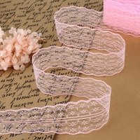 Кружево капроновое, 45 мм &times; 10 &plusmn; 1 м, цвет розовый