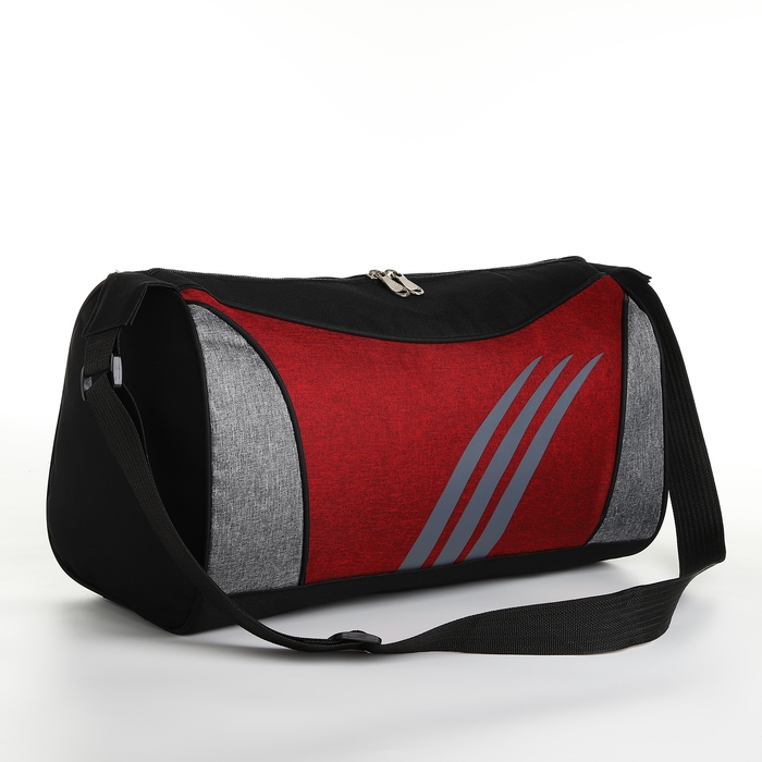 Сумка спортивная на молнии, регулируемый ремень, средний размер, цвет чёрный/красный Сумка спортивная на молнии, регулируемый ремень, средний размер, цвет чёрный/красный