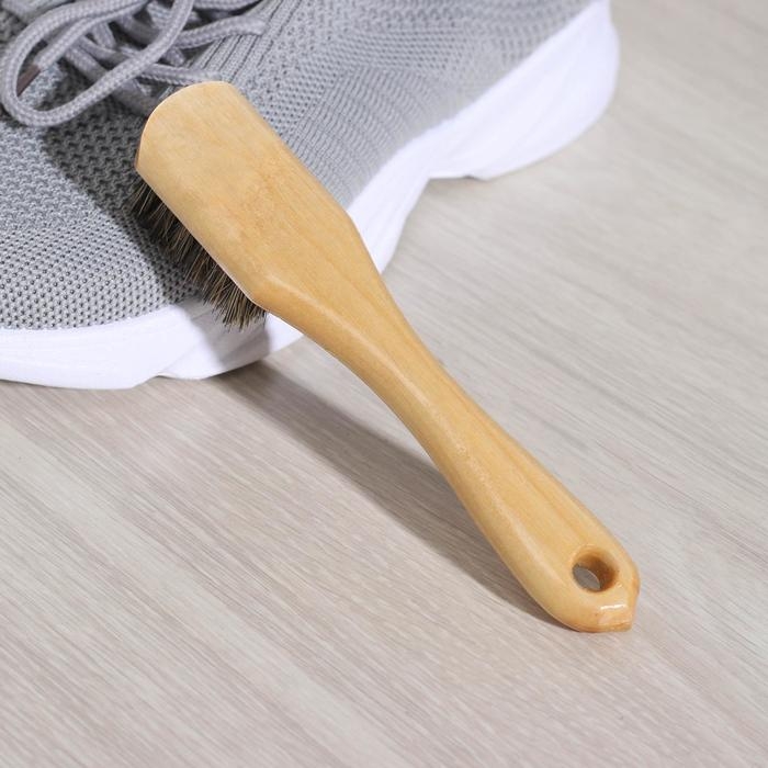 Щётка для обуви для нанесения крема,15×2 см, свиная щетина Щётка для обуви для нанесения крема,15×2 см, свиная щетина