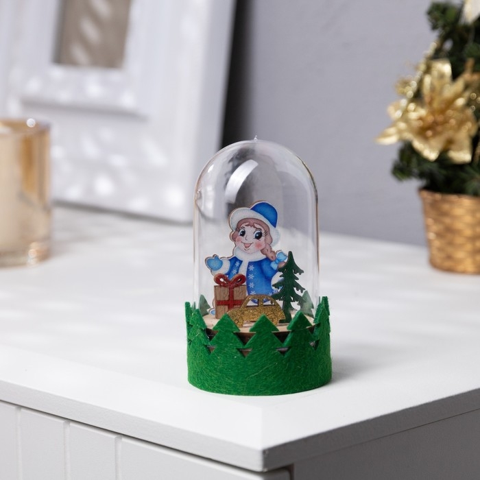 Светодиодная фигура под куполом &laquo;Снегурочка&raquo; 6 &times; 10 &times; 6 см, дерево, батарейки LR1130х3 (в комплекте), свечение тёплое белое