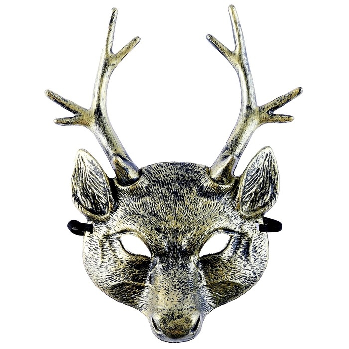 Карнавальная маска «Олень», цвет золотой Карнавальная маска «Олень», цвет золотой