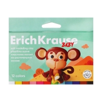 Пластилин мягкий 12 цветов, 180 г, ErichKrause "Baby", на растительно основе, с Алоэ Вера , европодвес Пластилин мягкий 12 цветов, 180 г, ErichKrause "Baby", на растительно основе, с Алоэ Вера , европодвес