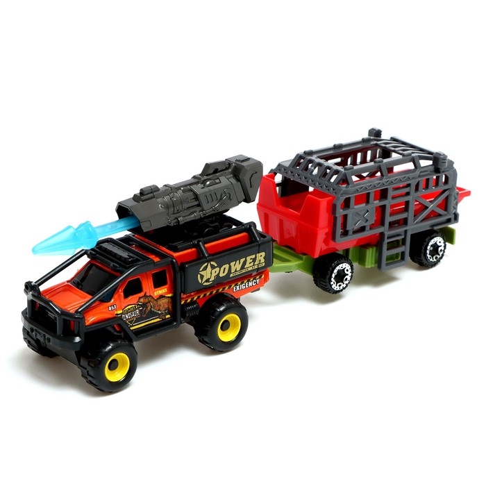 Набор металлических машинок «Дино парк», с динозаврами, стреляют пулями, МИКС Набор металлических машинок «Дино парк», с динозаврами, стреляют пулями, МИКС