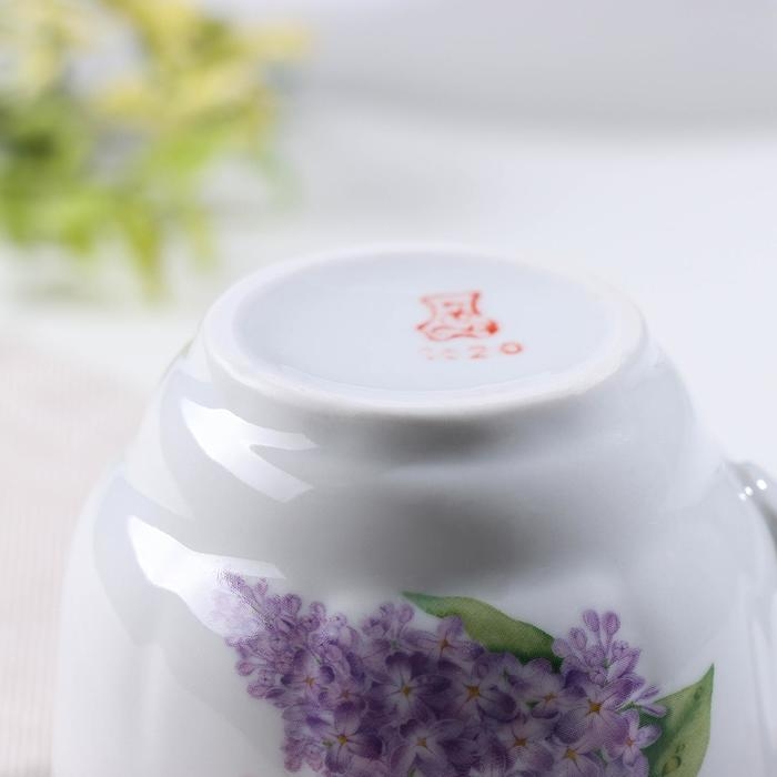 Чашка чайная фарфоровая &laquo;Сирень&raquo;, 250 мл