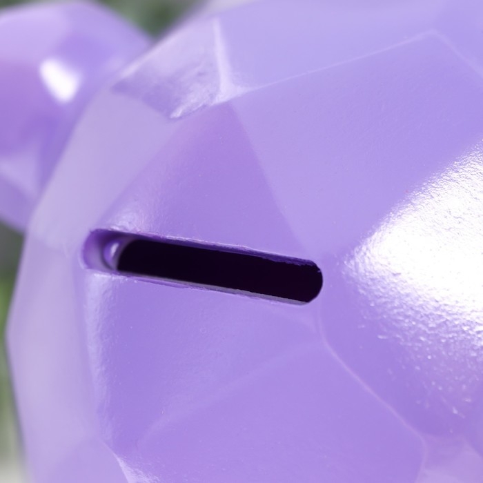 Копилка пластик Копилка пластик "Медвежонок с сердцем" сиреневый 14,5х14х17 см