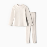 Термобельё для девочки (лонгслив, легинсы) цвет экрю, рост 104