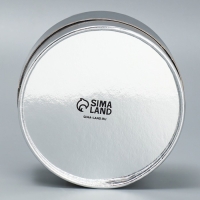 Коробка для макарун, кондитерская упаковка тубус с окном, &laquo;Серебро&raquo;, 12 х 12 х 5 см