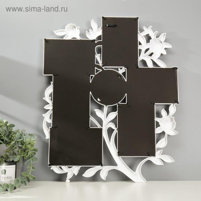 Фоторамка на 7 фото 10х10, 10х15 см Фоторамка на 7 фото 10х10, 10х15 см "Розовый сад" белая 56х46х3 см