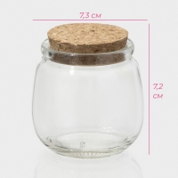 Банка стеклянная для хранения сыпучих продуктов Доляна &laquo;Парфе&raquo;, 200 мл, 7,3&times;7,2 см, с пробковой крышкой