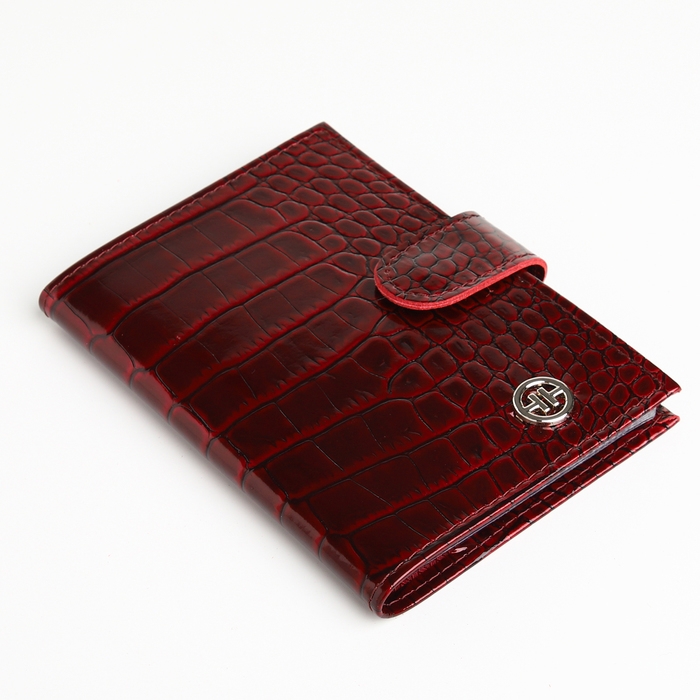 Обложка для автодокументов на кнопке, TEXTURA, цвет бордовый Обложка для автодокументов на кнопке, TEXTURA, цвет бордовый