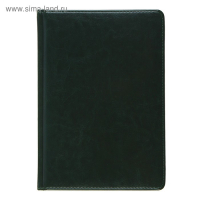 Ежедневник недатированный А5+, 136 листов Sidney Nebraska, твёрдая обложка, искусственная кожа, золотой срез, зелёный