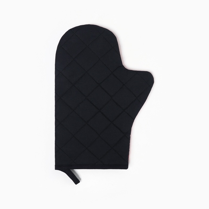 Новый год. Символ года 2025. Змея. Варежка-прихватка Доляна "Веселый праздник" 20х28 см, 35% хл, 65% пэ, ватин 250 г/м2