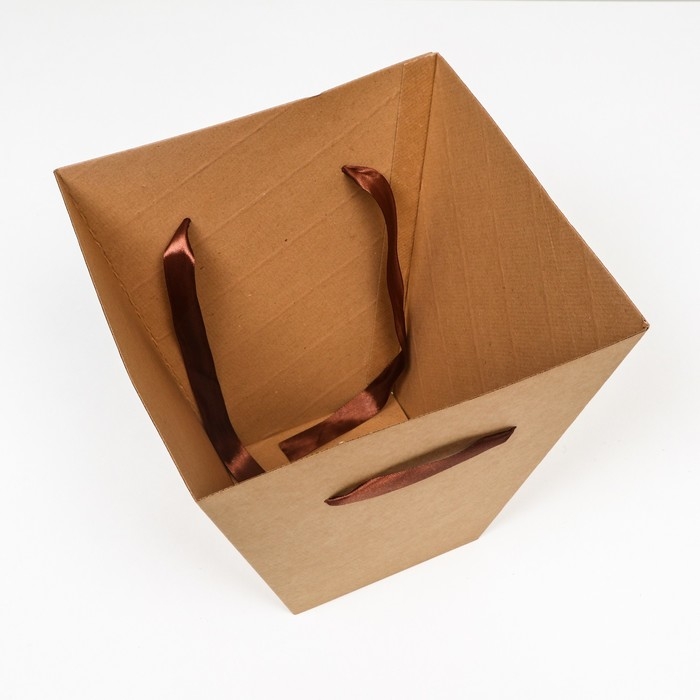 Коробка сборная, для букетов, трапеция 18,5 х 32,5 х 34,5 см, крафт Коробка сборная, для букетов, трапеция 18,5 х 32,5 х 34,5 см, крафт