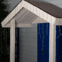 Гирлянда &laquo;Бахрома&raquo; 3 &times; 0.9 м, IP44, УМС, прозрачная нить, 232 LED, свечение белое, 220 В