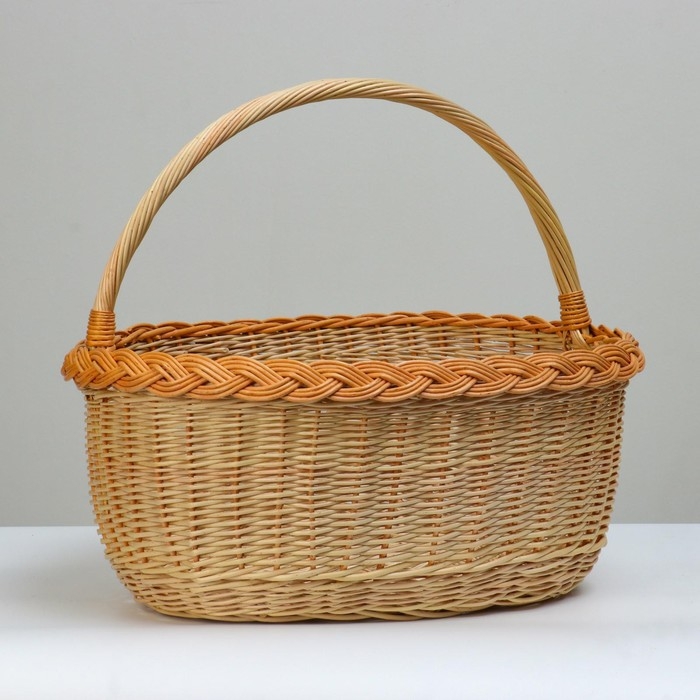 Корзина &laquo;Боровичок&raquo;, 15 л, дно - 34х21, верх - 43х33, H= 19(37) см