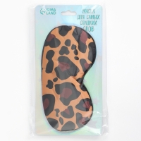 Маска шелковая для сна &laquo;Лео&raquo;, 20 х 9 см, цвет коричневый